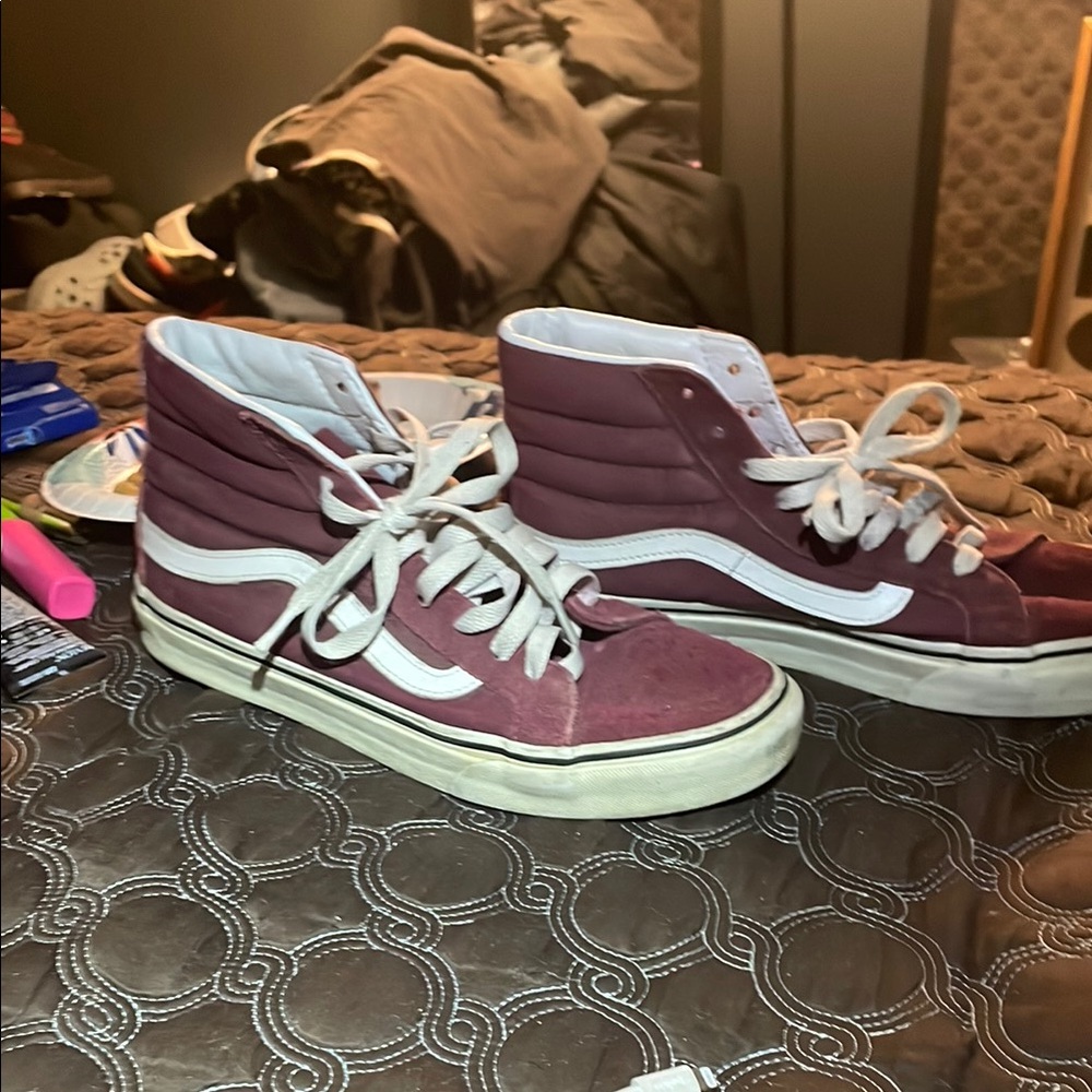 Vans Burgundy High-Top Sneakers
